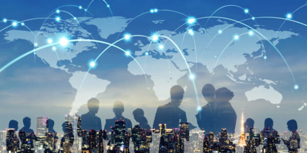 Global network concept. Map of Japan and group of people. Global network concept. Map of Japan and group of people.